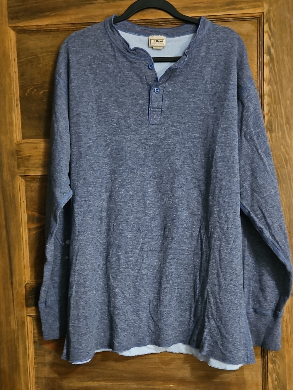 L.L. Bean Heathered Navy Long-Sleeve Henley